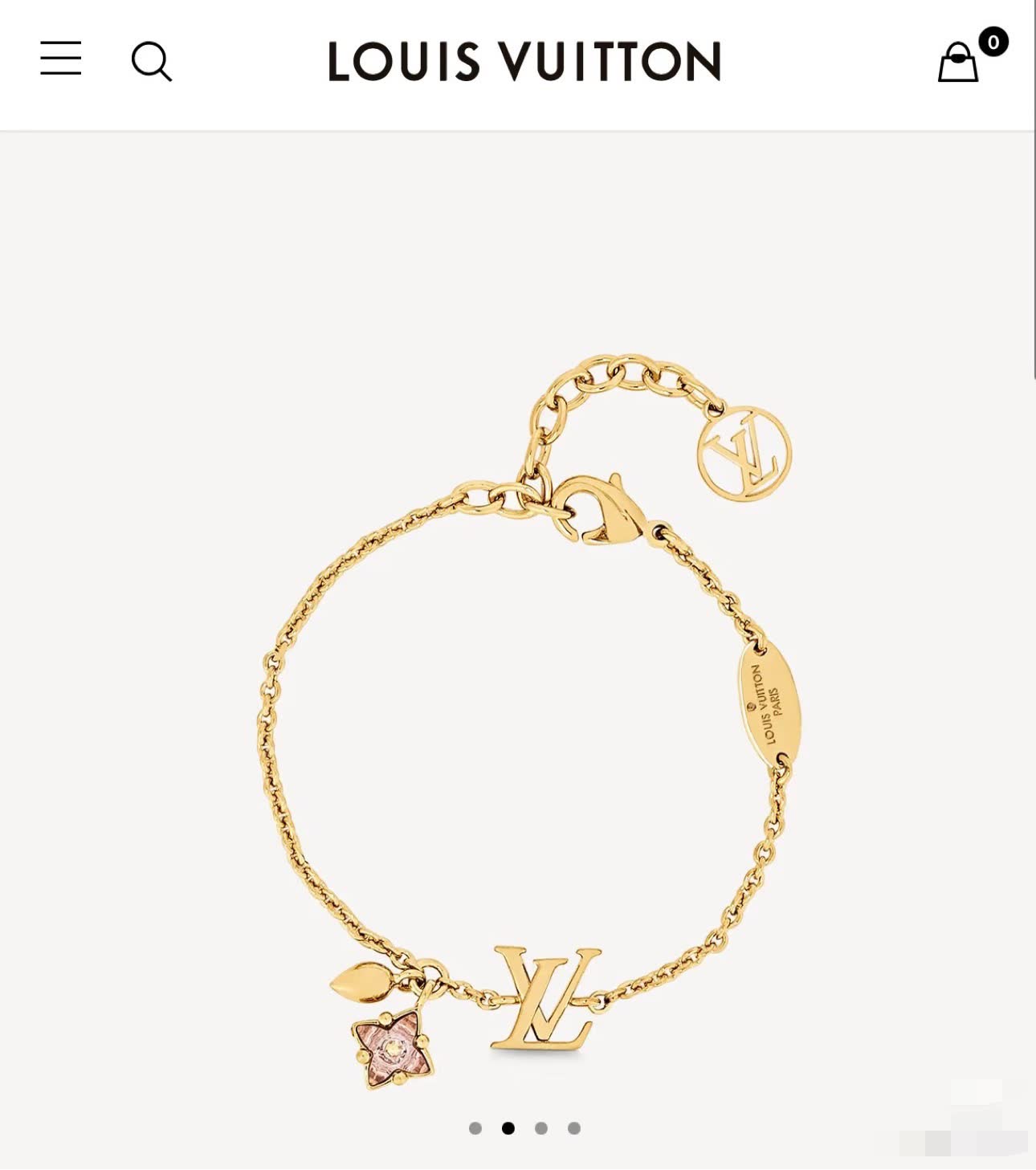 Louis Vuitton Gold Tone Bracelet with Charms Louis Vuitton Gold Tone Bracelet with Charms